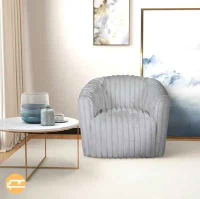 Mayfield Light Gray Soft Plush Fabric Swivel Chair