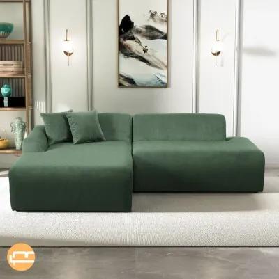 Dexter Green Corduroy Sectional Left Facing Chaise