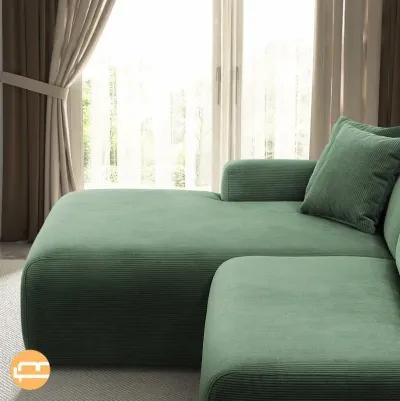 Dexter Green Corduroy Sectional Left Facing Chaise