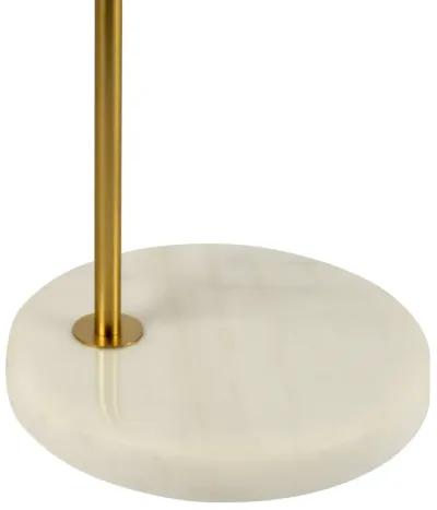 Haven Clear Glass Table Lamp, Gold Brush Metal and Marble Base, Button Control