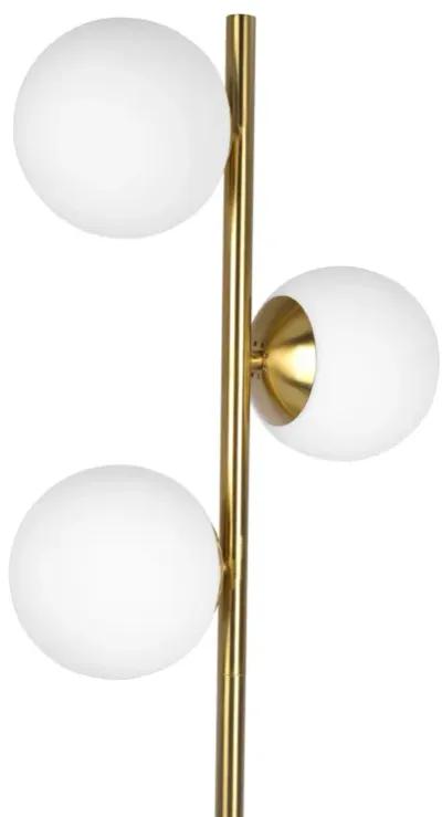 Brilliance Modern Gold Brush Floor Lamp, Opal Glass Shades and Round Metal Base