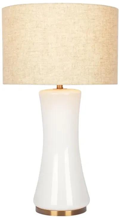 Cascade Glass Lamp Golden Base Off White Glass Table Lamp