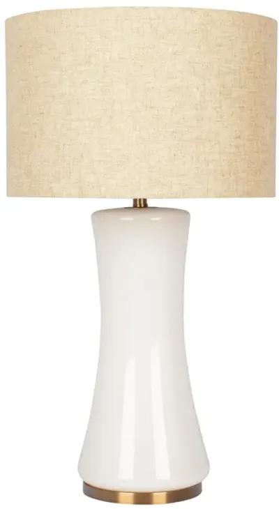 Cascade Glass Lamp Golden Base Off White Glass Table Lamp