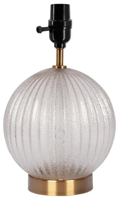 Serenity Round Ribbed Glass Lamp Base Clear  Table Lamp Large Linen Shade