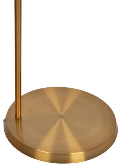 Zenith Offset Brass Base Floor Lamp with Drum-shaped Linen Shade