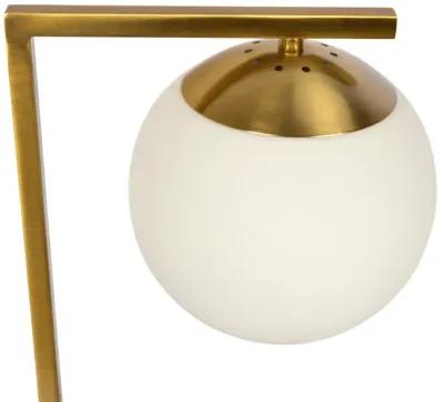 Velvet Globe Table Lamp White Opal Glass with Dimmer Switch Inline