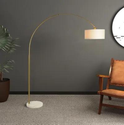 Ambient Arch Gold Brass Floor Lamp with Large Linen Shade