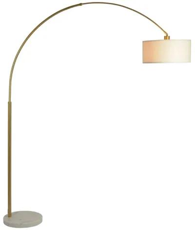 Ambient Arch Gold Brass Floor Lamp with Large Linen Shade