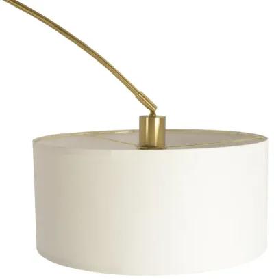 Ambient Arch Gold Brass Floor Lamp with Large Linen Shade