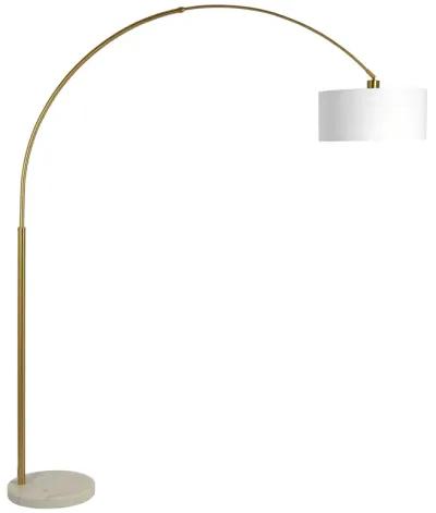 Ambient Arch Gold Brass Floor Lamp with Large Linen Shade