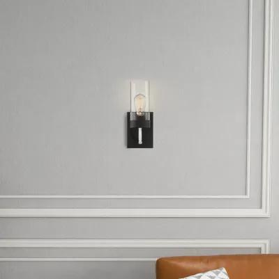 Zephyr Single Light Sconce With Clear Glass Metal Black Finish