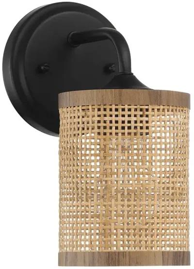 Reef Single Lights Wall Sconce With Natural Rattan Shade Rustic Wicker Wall Light