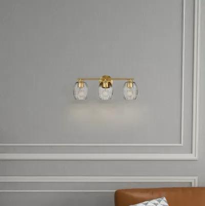 Luster Three Lights Vanity With Clear Glass for Bathrooms above Mirror  Wall Lamp - Satin Brass