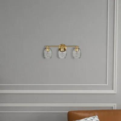 Luster Three Lights Vanity With Clear Glass for Bathrooms above Mirror  Wall Lamp - Satin Brass