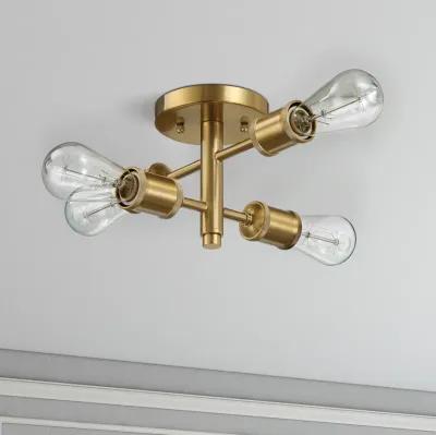 Ephemeral Four Lights Semi Flush Mount Retro Hallway Kitchen Bedroom Living Room Ceiling Pendant 11"W × 6.5"H