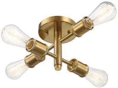 Ephemeral Four Lights Semi Flush Mount Retro Hallway Kitchen Bedroom Living Room Ceiling Pendant 11"W × 6.5"H