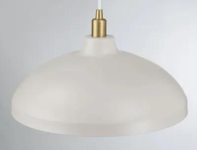 Astral Single Light White Pendant Lamp with Golder Brass Finish for Entrance Kitchen Island 14"D × 8"H