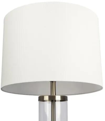 Luna Brushed Nickel Table Lamp with On/Off Switch Clear Glass Body  Metal Base