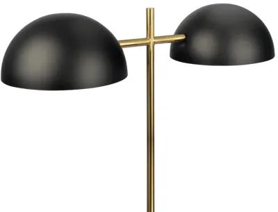 Nova Hydro Black Table Lamp with On/Off Switch Double Lamp with Faux Marble Base