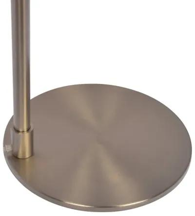 Serene Brushed Nickel Floor Lamp with Rotary Switch Metal Base White Linen Shade