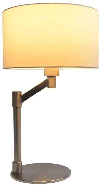 Horizon Brushed Nickel Table Lamp with On/Off Switch Metal Base Linen Shade