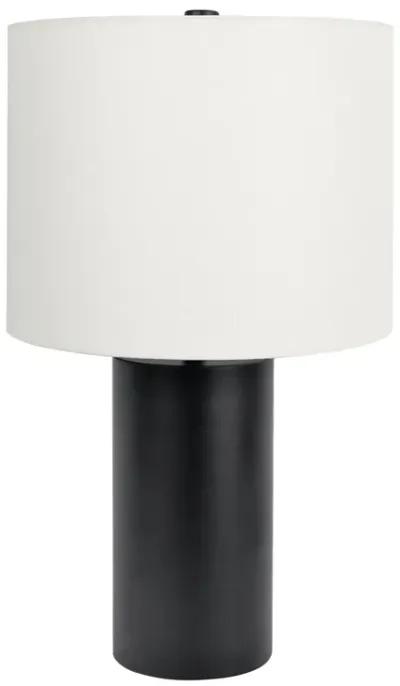 Aura Black Table Lamp with On/Off Switch Black Block Base