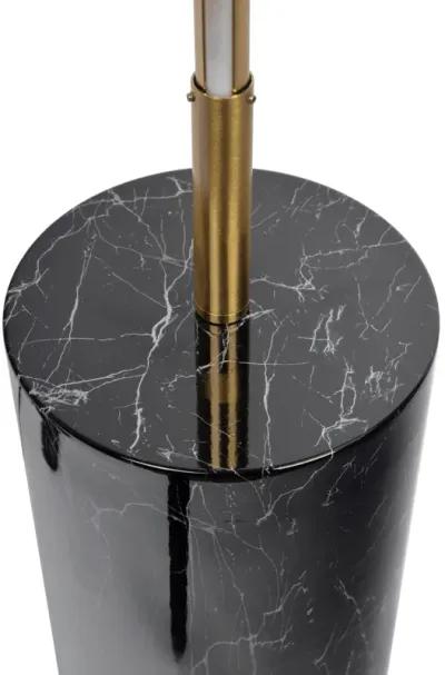 Prism Brassed Gold LED Floor Lamp with On/Off Switch Faux Marble Base