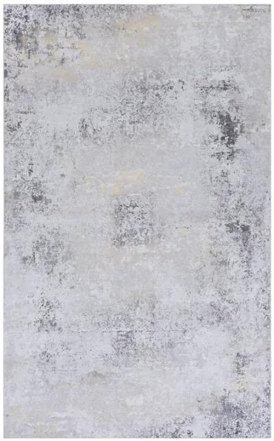 Layla 2' x 3' Gray/Gold Machine Washable Low-Pile, Non-Slip, Non-Shedding, Foldable, Kid & Pet Friendly Area Rug