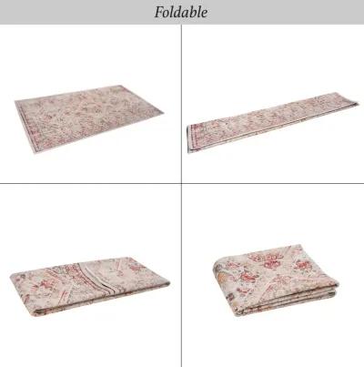 Kaden 2' x 3' Beige/ Machine Washable Low-Pile, Non-Slip, Non-Shedding, Foldable, Kid & Pet Friendly Area Rug