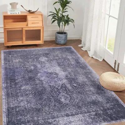 Bovi 6' x 9' Anthracite/ Machine Washable Low-Pile, Non-Slip, Non-Shedding, Foldable, Kid & Pet Friendly Area Rug