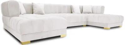 Mayford Ivory Velvet U-Shape Corner Sofa