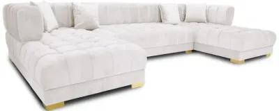 Mayford Ivory Velvet U-Shape Corner Sofa