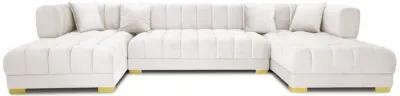 Mayford Ivory Velvet U-Shape Corner Sofa