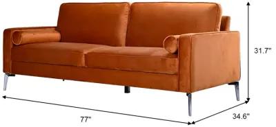 Axel Orange Velvet Sofa