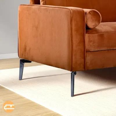 Axel Orange Velvet Sofa