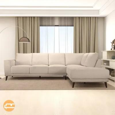 Andes Cream Fabric Right Sectional Sofa