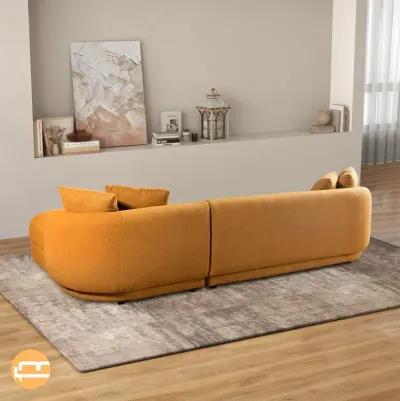 Chesterton Cognac Boucle Right Sectional Sofa