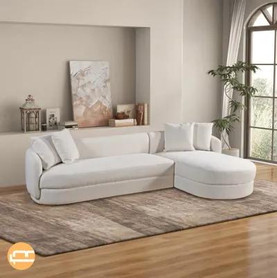 Chesterton Cream Boucle Right Sectional Sofa