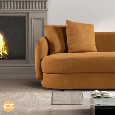 Highland Cognac Boucle Corner Sofa