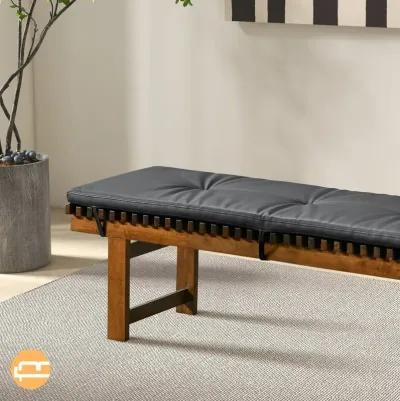 Evans Black Leather Bench