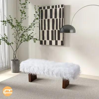 Chatham White Khaki Fur Bench