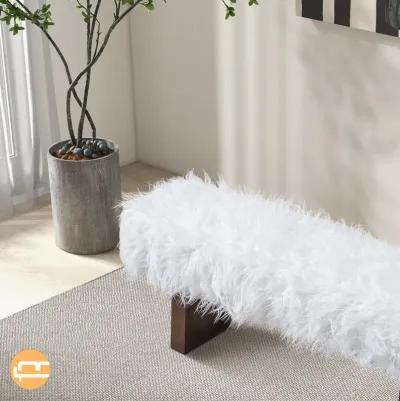 Chatham White Khaki Fur Bench