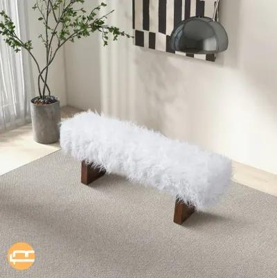 Chatham White Khaki Fur Bench