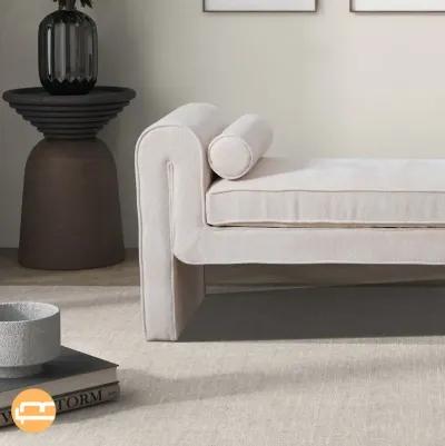 Northbrook Cream Chenille Bench