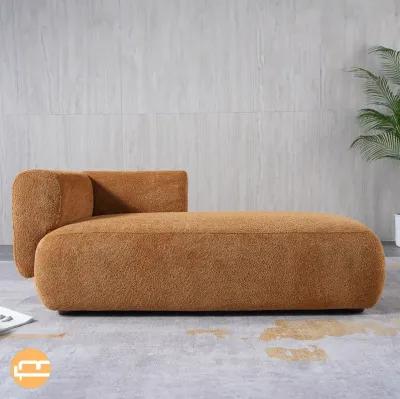 Canton Orange Boucle Chaise Lounge