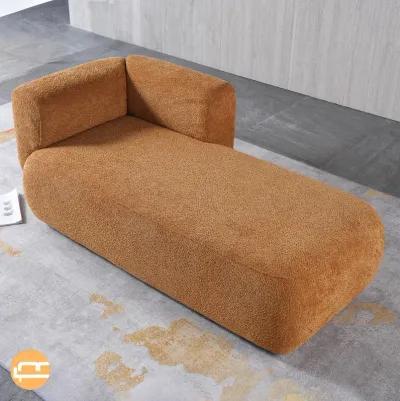 Canton Orange Boucle Chaise Lounge