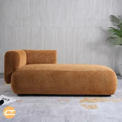 Canton Orange Boucle Chaise Lounge