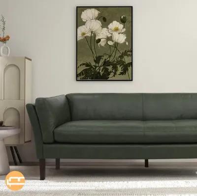 Warner Leather Sofa - Green