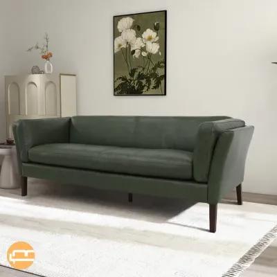 Warner Leather Sofa - Green