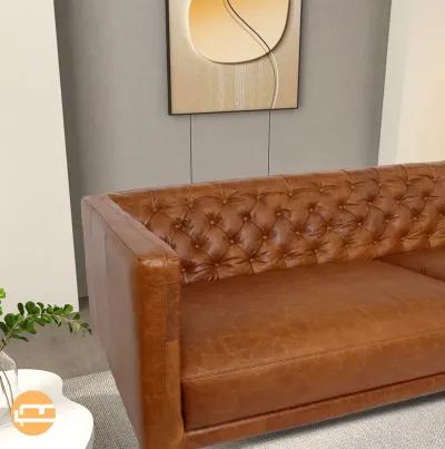 Rowland Leather Sofa - Waxy Cognac